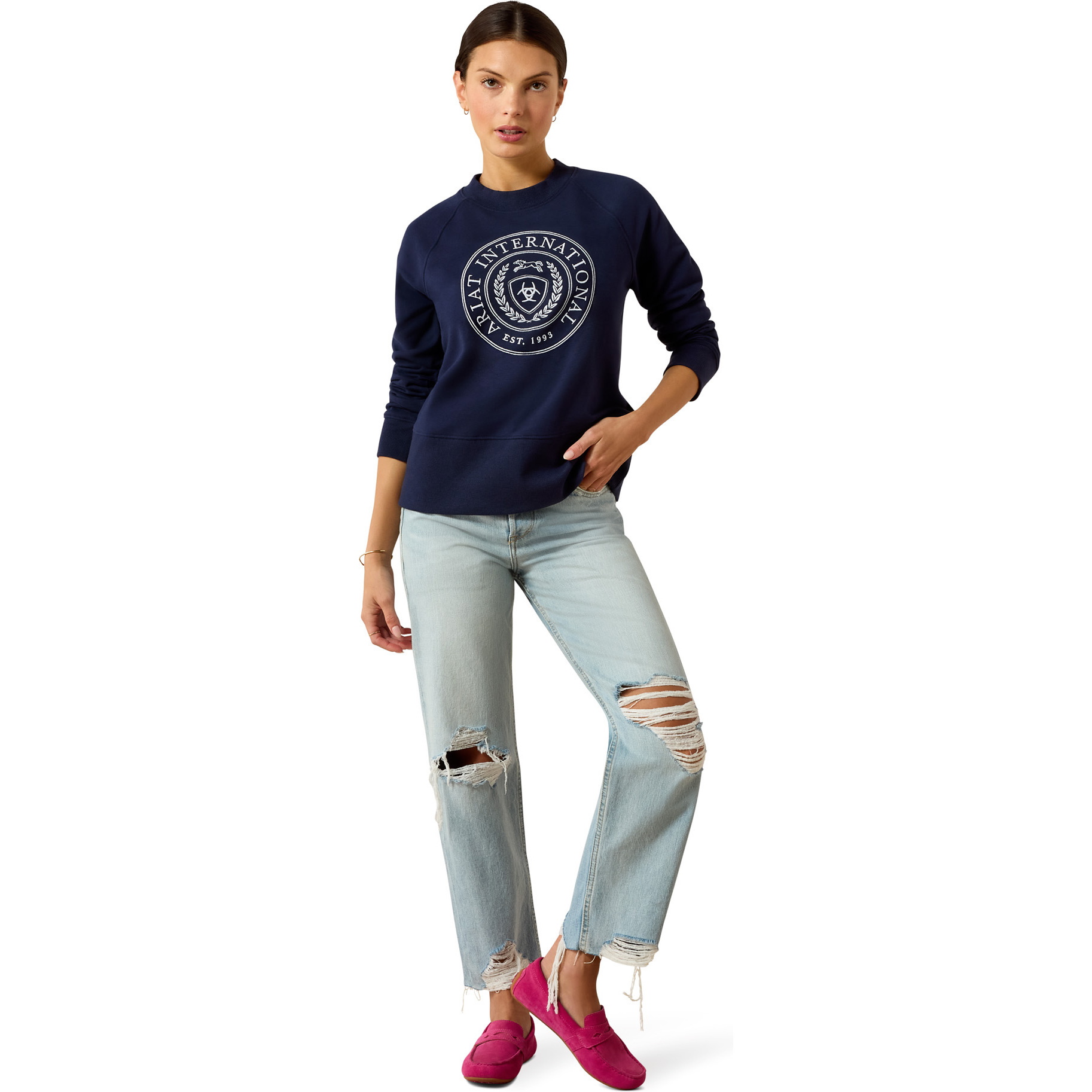 2026 Ariat Womens Martine Sweatshirt 10071765 - Navyt